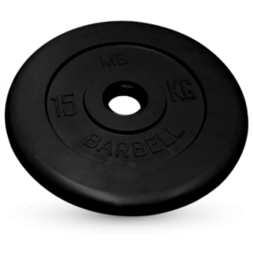 фото 15 кг диск (блин) mb barbell (черный) 51 мм.