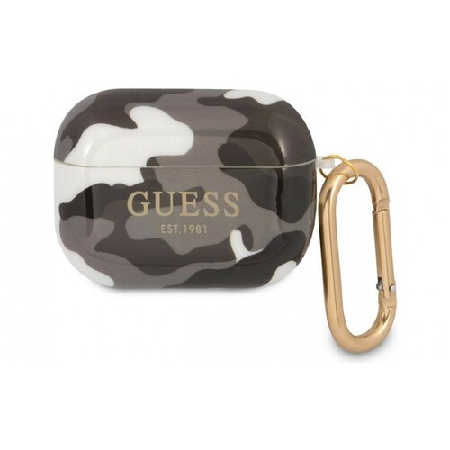 фото Чехол с карабином cg mobile guess tpu camouflage для airpods pro, цвет черный камуфляж (guapucamg)