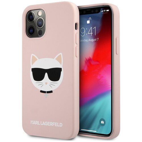 фото Lagerfeld для iphone 12/12 pro (6.1) чехол liquid silicone choupette hard pink, шт karl lagerfeld