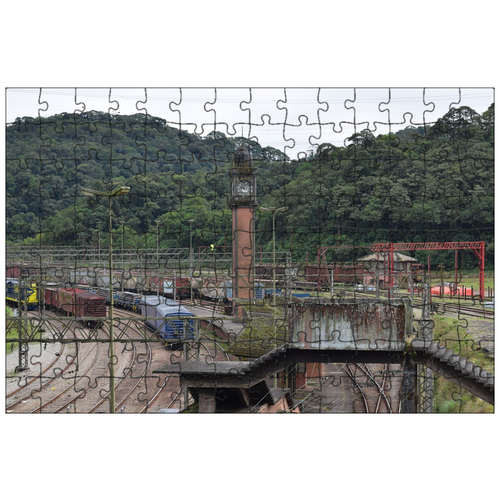 фото Магнитный пазл 27x18см."часы, paranapiacaba, история" на холодильник lotsprints