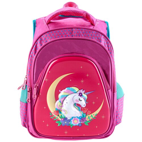 фото Рюкзак школьный для девочек с анотамической спинкой розовый, ранец для школы школьник