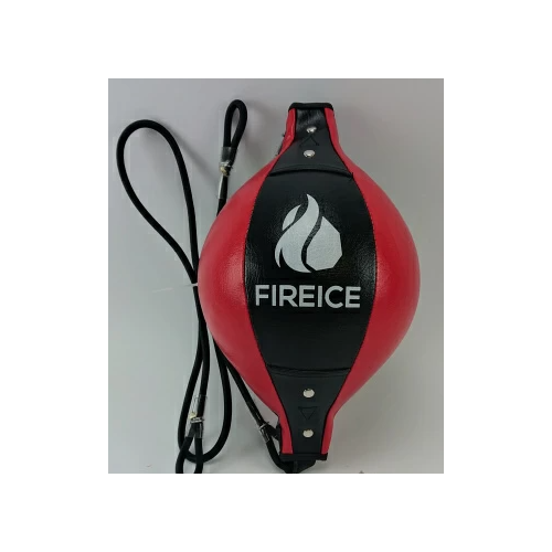 фото Груша боксерская пневматическая fireice (premium), кожзам, черно-красная, на резинке