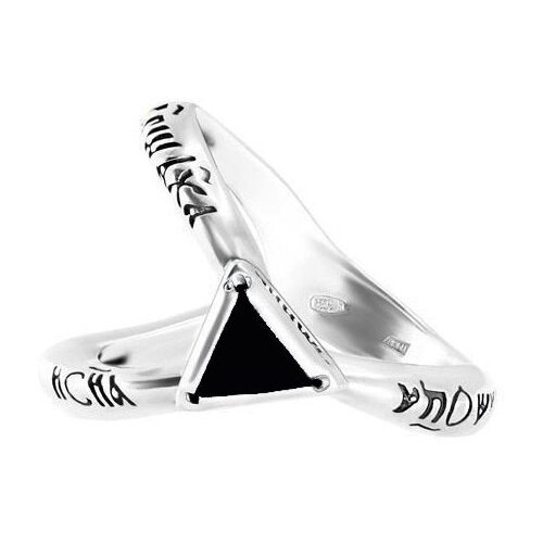 фото София кольцо с черным фианитом из серебра 762, размер 20