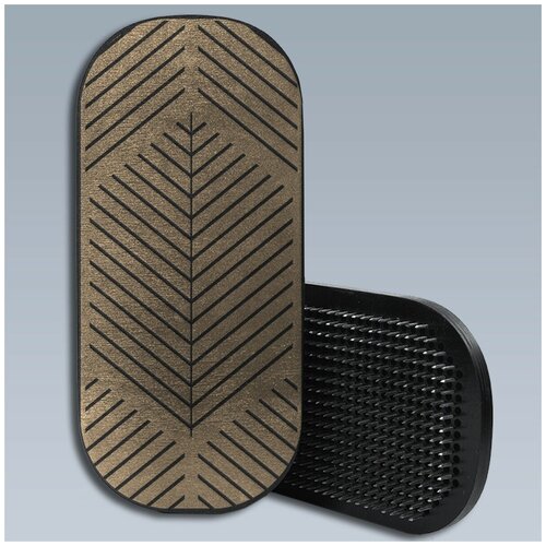 фото Доска с гвоздями садху для йоги / овал / узор мозаика - 1823 / черная чакра