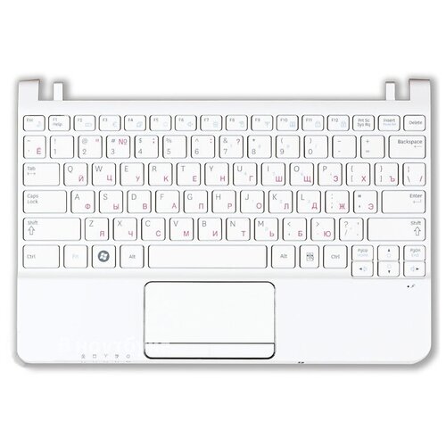 фото Клавиатура для ноутбука samsumg nsk-m60sn топ-панель белая vbparts
