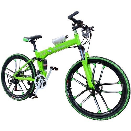 фото Складной велосипед на литых дисках green зеленый 10l green bike