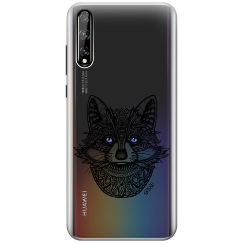 фото Ультратонкий силиконовый чехол-накладка transparent для huawei y8p / honor 30i с 3d принтом "grand raccoon" gosso