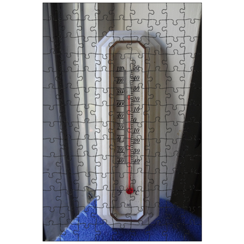фото Магнитный пазл 27x18см."термометр, высокая температура, температура" на холодильник lotsprints