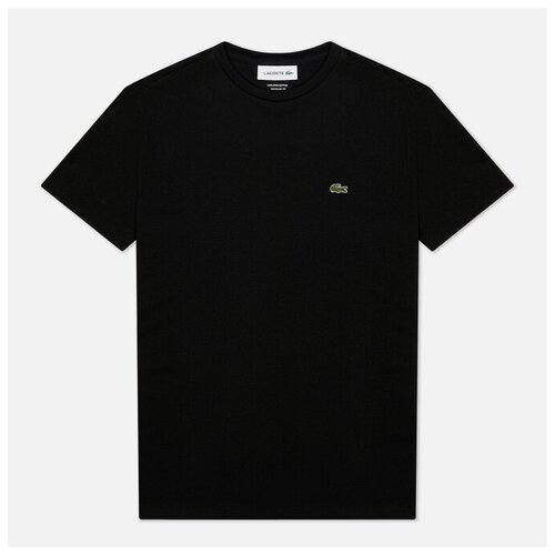 фото Мужская футболка lacoste crew neck pima cotton чёрный , размер l