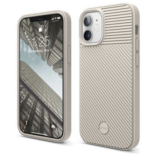 фото Чехол elago cushion silicone case для iphone 12 mini, цвет бежевый (es12cu54-st)