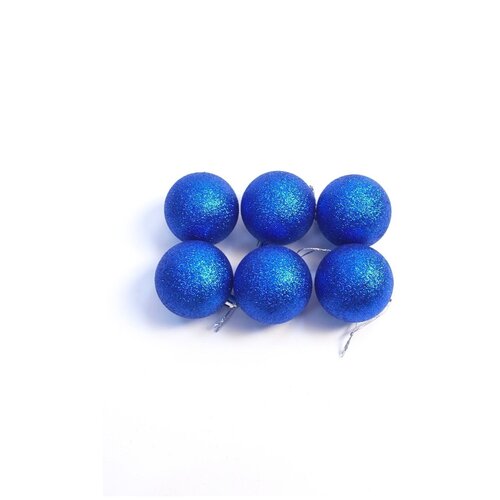 фото Рождественский набор шаров диаметром 6 см, 6 штук в наборе цвет синий china dans