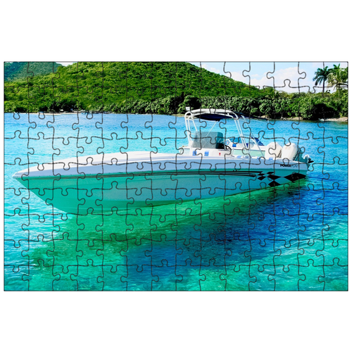фото Магнитный пазл 27x18см."моторная лодка, виргинские острова, карибский бассейн" на холодильник lotsprints