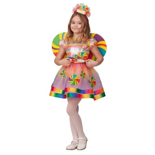 фото Карнавальный костюм "конфетка", платье, головной убор, крылья, р. 26, рост 104 см батик