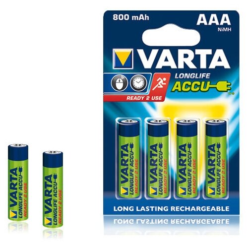 фото Аккумулятор aaa - varta 800mah bl4 ready2use longlife (4 штуки) 56703 101 404/414