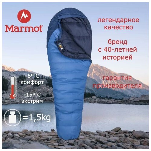 фото Спальник marmot trestles 15, cobalt blue/blue night, rz