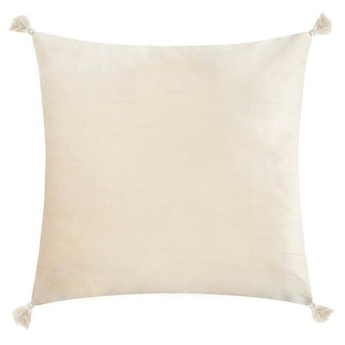 фото Чехол на подушку с кисточками цвет молочный, 45х45 см, 100% п/э, велюр этель
