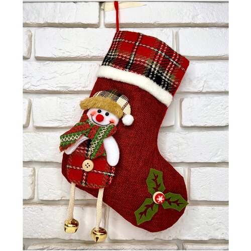 фото Новогодний носок для подарков / рождественский носок /мешочек для подарка hide