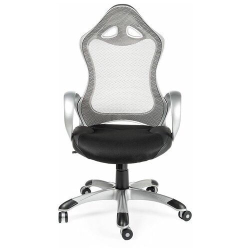 фото Компьютерное кресло norden тесла серебристый пластик / серая спинка / черная сидушка norden chairs