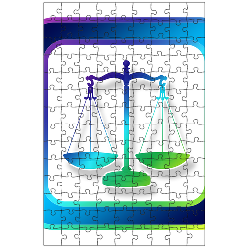 фото Магнитный пазл 27x18см."значок, весы, справедливость" на холодильник lotsprints