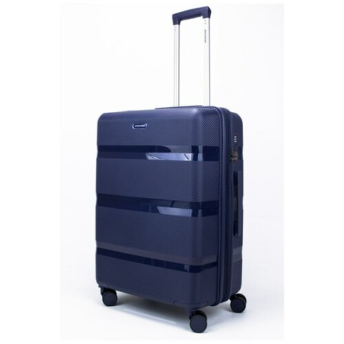 фото Mironpan чемодан средний pp (3 гориз. полосы) с расширением темно-синий m+ средний синий sweetbags