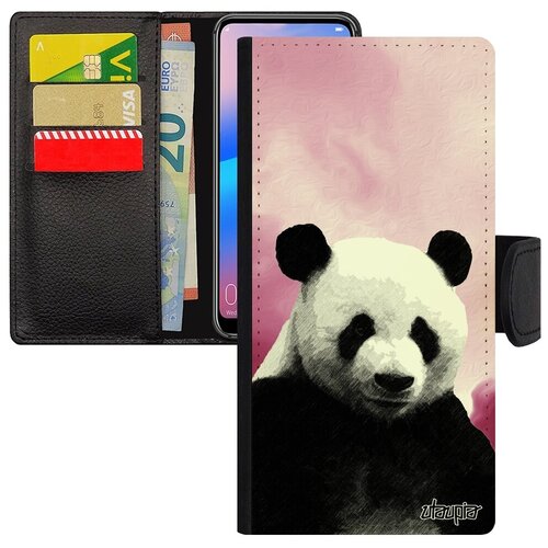 фото Противоударный чехол-книжка на смартфон // galaxy a10 // "большая панда" азия детеныш, utaupia, розовый