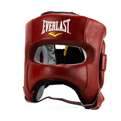 фото Боксерский шлем с бампером everlast elite leather красный (l/xl)