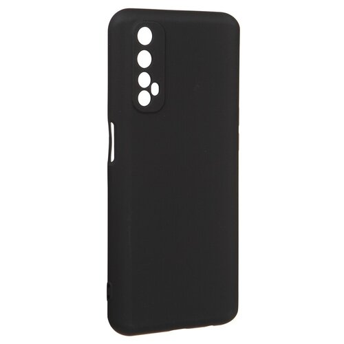 фото Чехол с микрофиброй df для realme 7 silicone black rmoriginal-08
