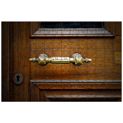фото Магнитный пазл 27x18см."дверной молоток, дверь, дверная ручка" на холодильник lotsprints