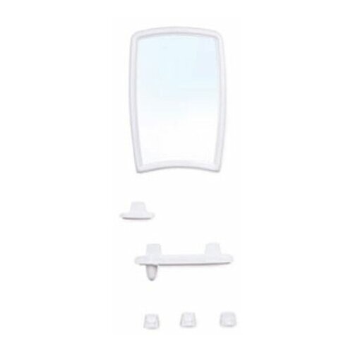 фото Набор для ванной berossi 41 (беросси 41), снежно-белый, berossi (изделие из пластмассы. размер зеркало 350 х 520 мм) (нв04101000)