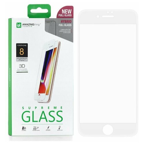 фото Защитное стекло для apple iphone 8 / se 2020 / 7 amazingthing supremeglass hybrid 3d / 3д с силиконовой рамкой / white 0.2mm / противоударное стекло / защита дисплея / закалённое стекло / 9h glass / олеофобное покрытие / защита экрана для телефона / 9h стекло / полноэкранное стекло / толстое защитное стекло / защита от царапин / стекло для телефона / закаленное стекло / олеофобное стекло / защита экрана от трещин / защита от падений