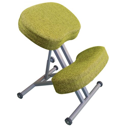 фото Эргономичный коленный стул "олимп" ск-1-2 (толстые сидения) нежный лайм на серой раме