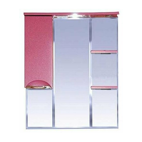 фото Зеркало-шкаф misty жасмин 85 левый (свет) розовый