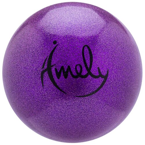 фото Мяч для художественной гимнастики agb-303 19 см, фиолетовый, с насыщенными блестками amely