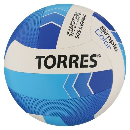 фото Мяч волейбольный torres simple color, машинная сшивка, 18 панелей, размер 5, 283 г