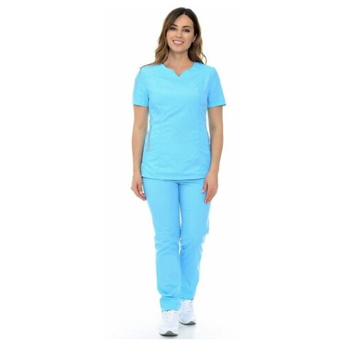 фото Костюм медицинский женский "инвитро-2" 122.1.4 (44/голубой/тиси люкс) medicalwear