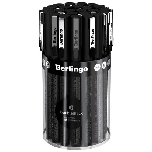 фото Berlingo набор шариковых ручек doubleblack, 0,7 мм, 24 шт., синий цвет чернил