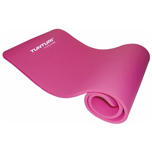 фото Коврик для фитнеса tunturi nbr, с мешком для хранения, розовый, 180 см