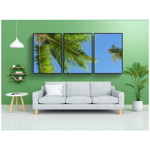 фото Набор модулных постеров для интерьера "карибский бассейн, кокосовые пальмы, palm" 60x90 см. в тубусе, без рамки lotsprints