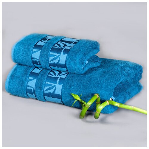 фото Полотенце бамбуковое, полотенце для ванной, махровое, 70x130 см, лагуна. ярмарка домашнего текстиля.