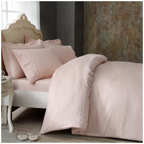 фото Комплект постельного белья tivolyo home olivia розовый