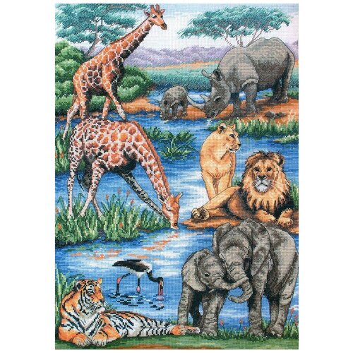 фото Набор для вышивания крестом maia "животные африки", 42 х 29 см, арт. 5678-1212