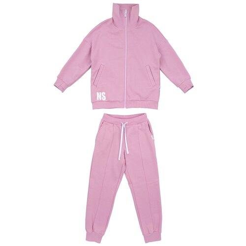 фото Комплект одежды nikastyle, толстовка и брюки, спортивный стиль, размер 158, розовый
