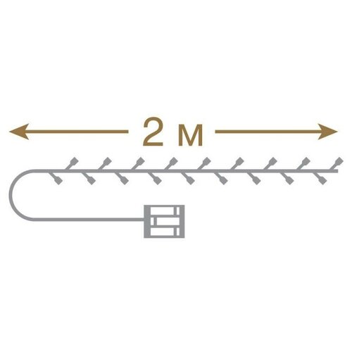 фото Vegas электрогирлянда "нить" 20 холодных led ламп роса, серебристый провод, 2 м, на батарейках (не в комплекте), с пультом, дисплей-бокс /200/50 (55105)