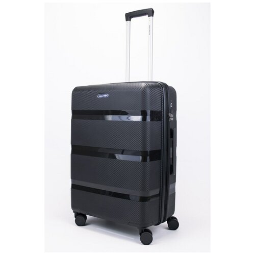 фото Mironpan чемодан средний pp (3 гориз. полосы) с расширением черный m+ средний черный sweetbags