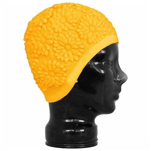 фото Шапочка для плавания fashy latex ornament cap, 3102-00-45, латекс, желтый
