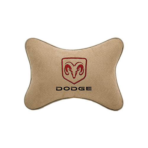 фото Подушка на подголовник алькантара beige с логотипом автомобиля dodge vital technologies