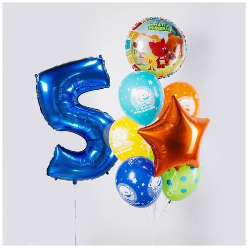 фото Набор из воздушных шаров, наполненных гелием ми-ми-мишки цифра и фонтан япраздник