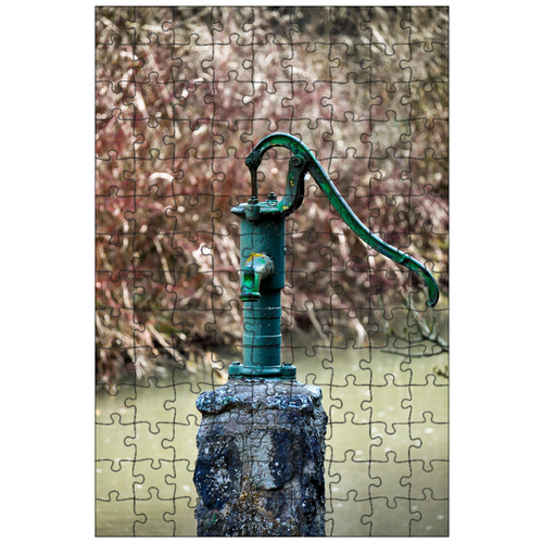 фото Магнитный пазл 27x18см."водопроводный кран, насос, фонтан" на холодильник lotsprints