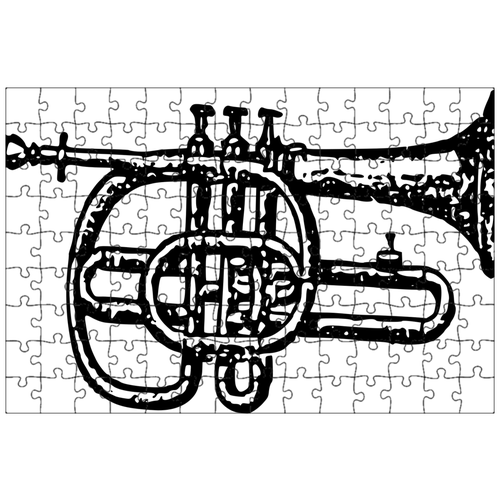 фото Магнитный пазл 27x18см."б ж, корнет, инструмент" на холодильник lotsprints