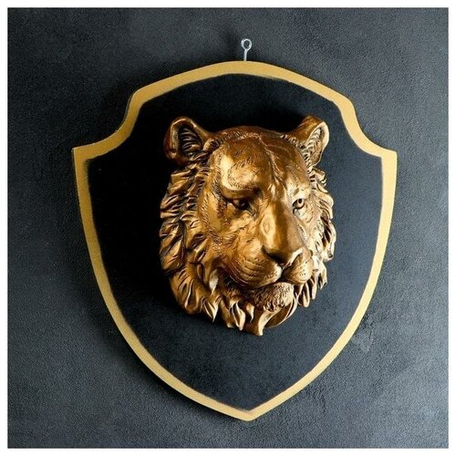 фото Панно"голова тигра" бронза, щит черный 40см хорошие сувениры 1341801 .